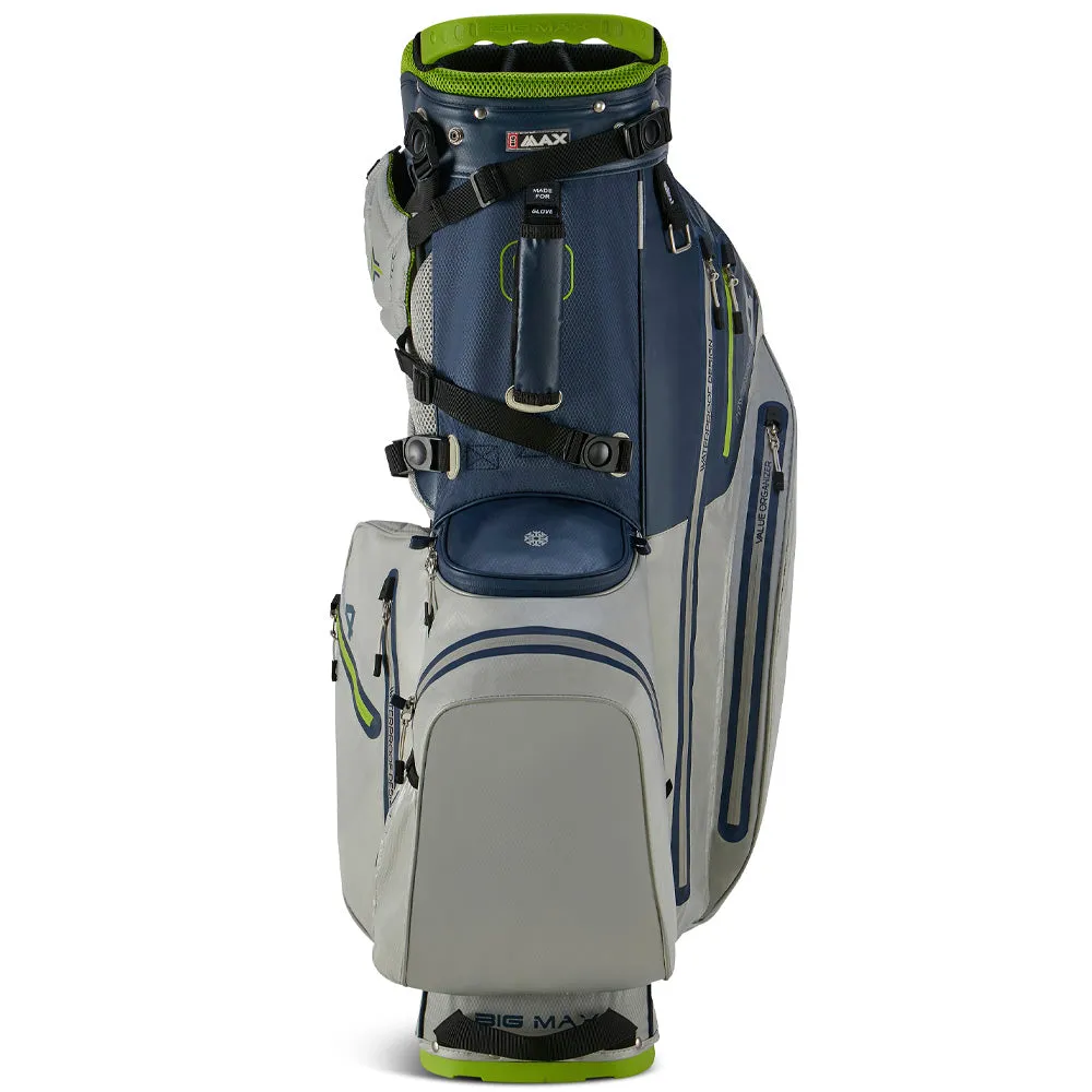 Big Max Aqua Hybrid 4 Waterproof Stand Bag - Navy/Grey/Lime