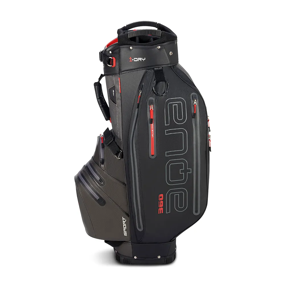 Big Max Aqua Sport 360 Waterproof Cart Bag - Charcoal/Black/Red