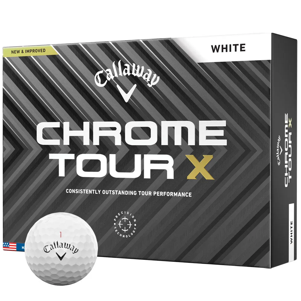 Callaway Chrome Tour X Golf Balls - White - 12 Pack
