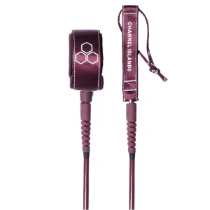Channel Islands Everyday Hex Cord Comp M. February Surfboard Leash - 6' x 1/4"/Merlot Ocean