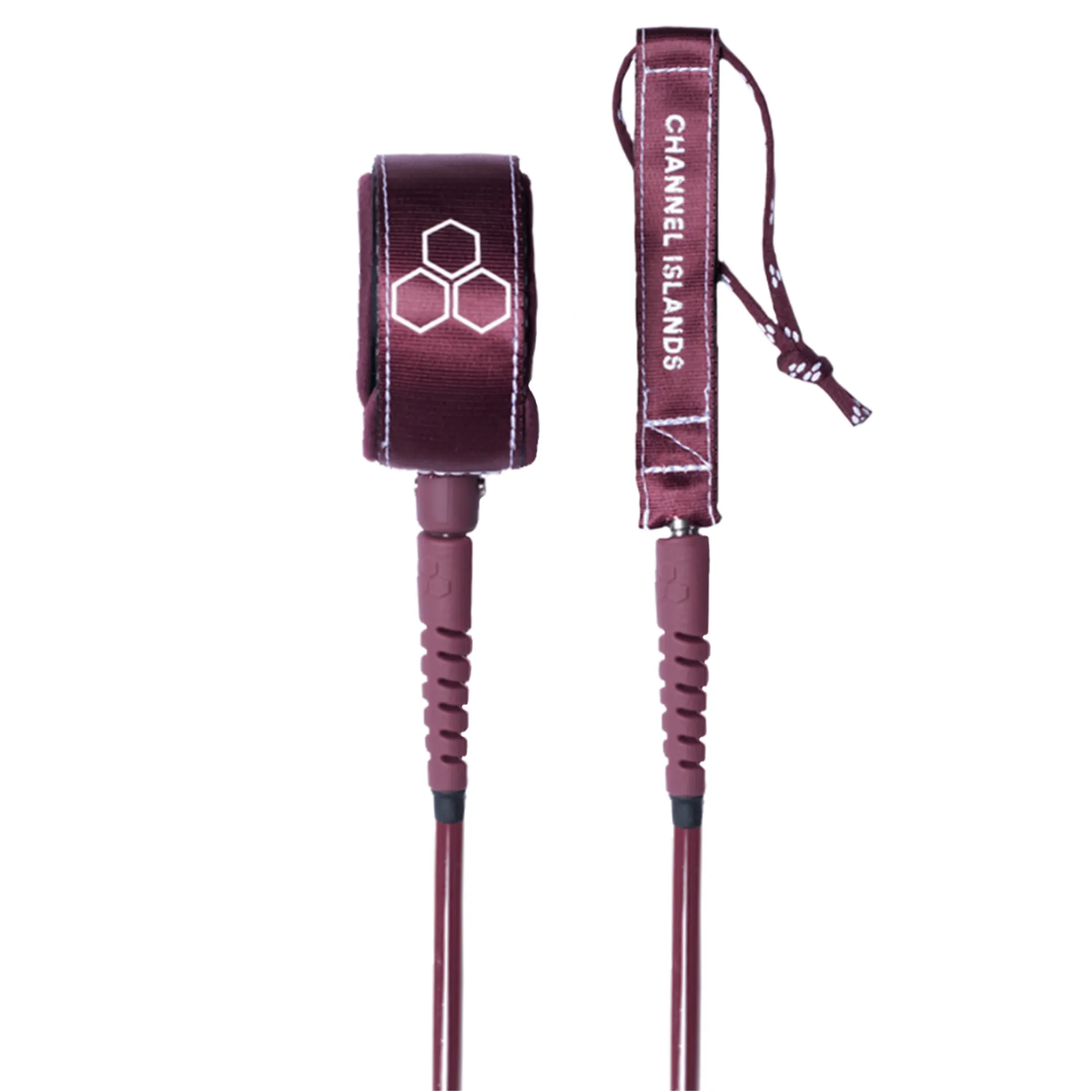 Channel Islands Everyday Hex Cord Comp M. February Surfboard Leash - 6' x 1/4"/Merlot Ocean