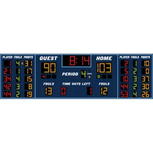 Electro-Mech LX2555 Basketball Scoreboard With Player Statistics