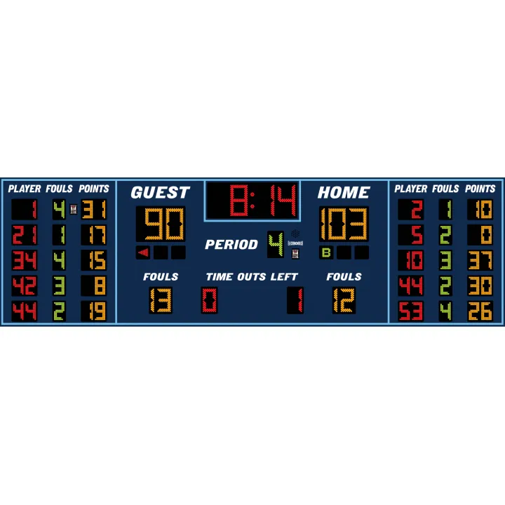 Electro-Mech LX2555 Basketball Scoreboard With Player Statistics