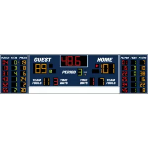 Electro-Mech LX2576 Basketball/Volleyball Scoreboard With 6-Player Stat Panels
