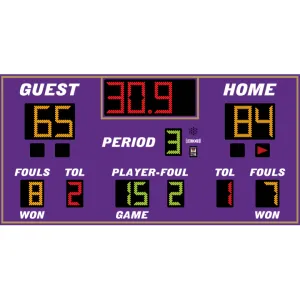 Electro-Mech LX2665 Basketball/Volleyball/Wrestling Scoreboard With TOL
