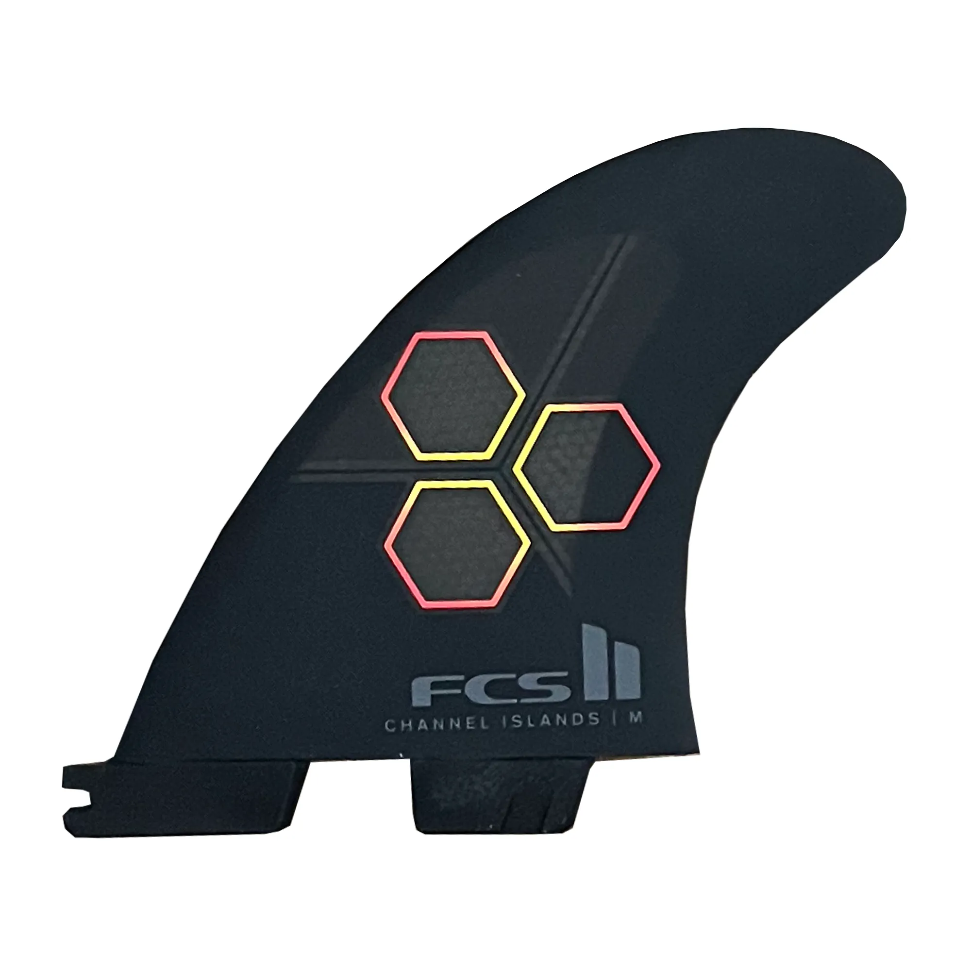 FCS II Channel Islands Performance Core Tri Surfboard Fins - Large/Black Flame