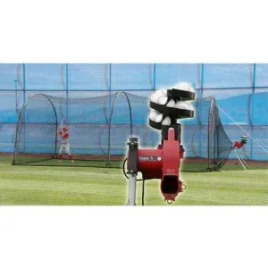 Heater Jr. Baseball Pitching Machine w/ Xtender 24' Batting Cage BSC599