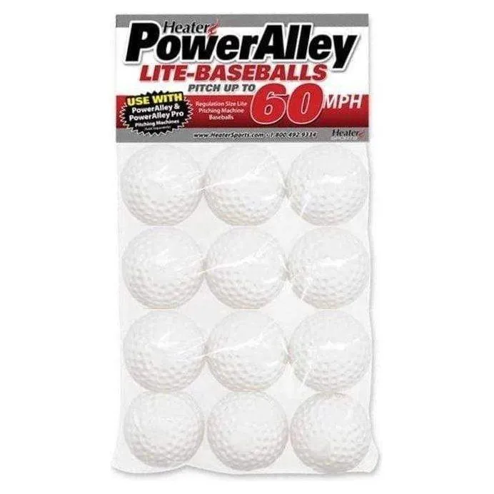 Heater PowerAlley 60 MPH White Lite Pitching Machine Baseballs