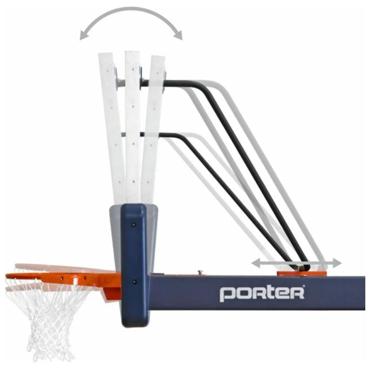 Porter 1835 Competition Manual Portable Basketball Hoop w/ 8' Boom 1835080