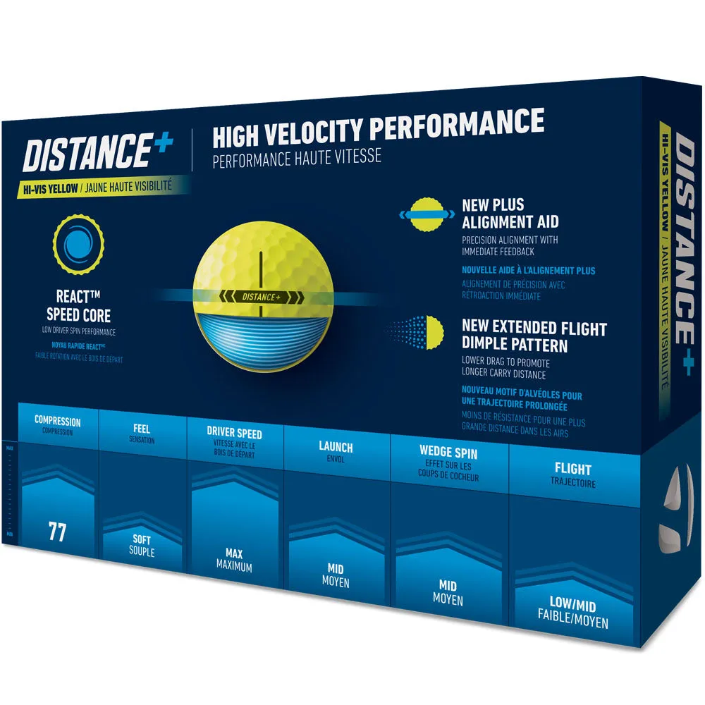 TaylorMade Distance  Golf Balls - Yellow - 3 for 2 Dozen