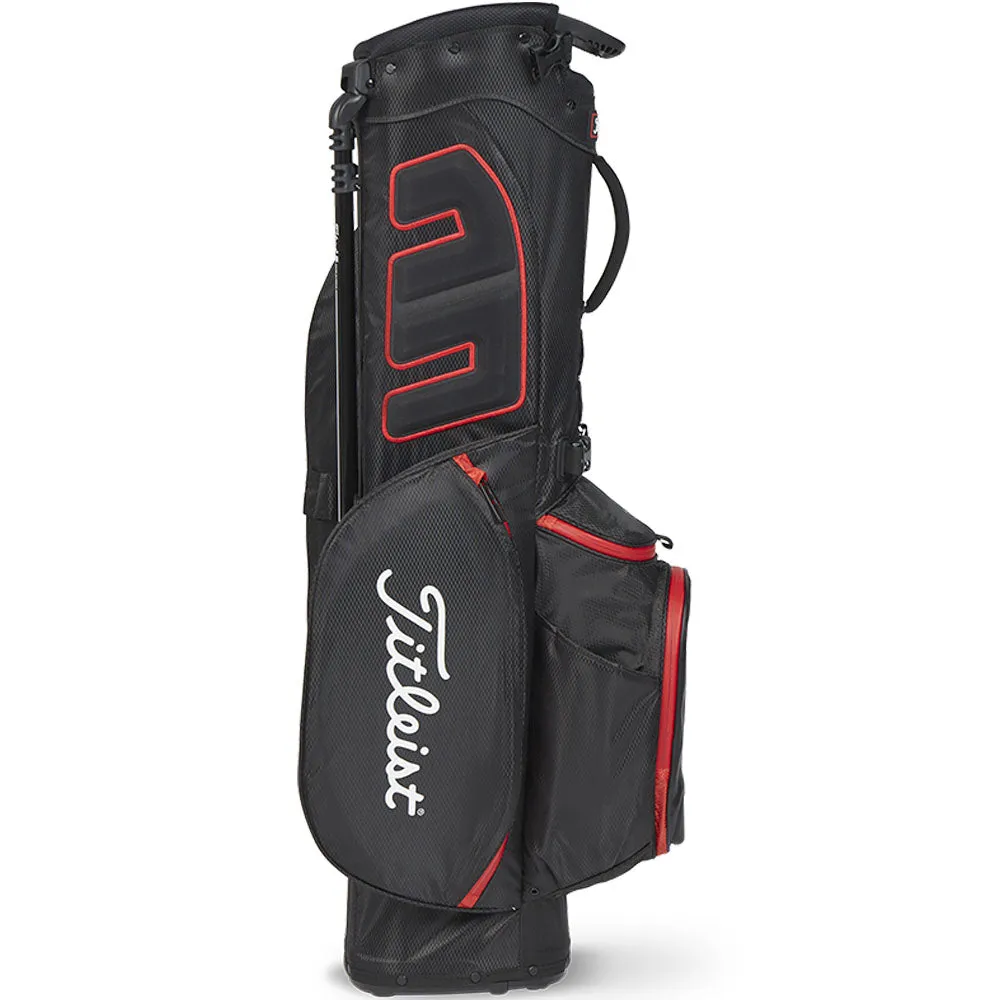 Titleist Players 4 StaDry Waterproof Stand Bag - Black/Black/Red