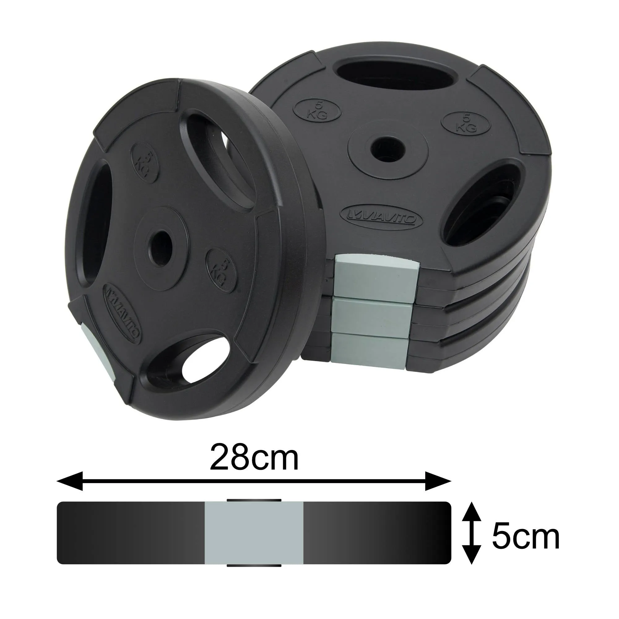 Viavito Tri Grip Vinyl Standard Weight Plates