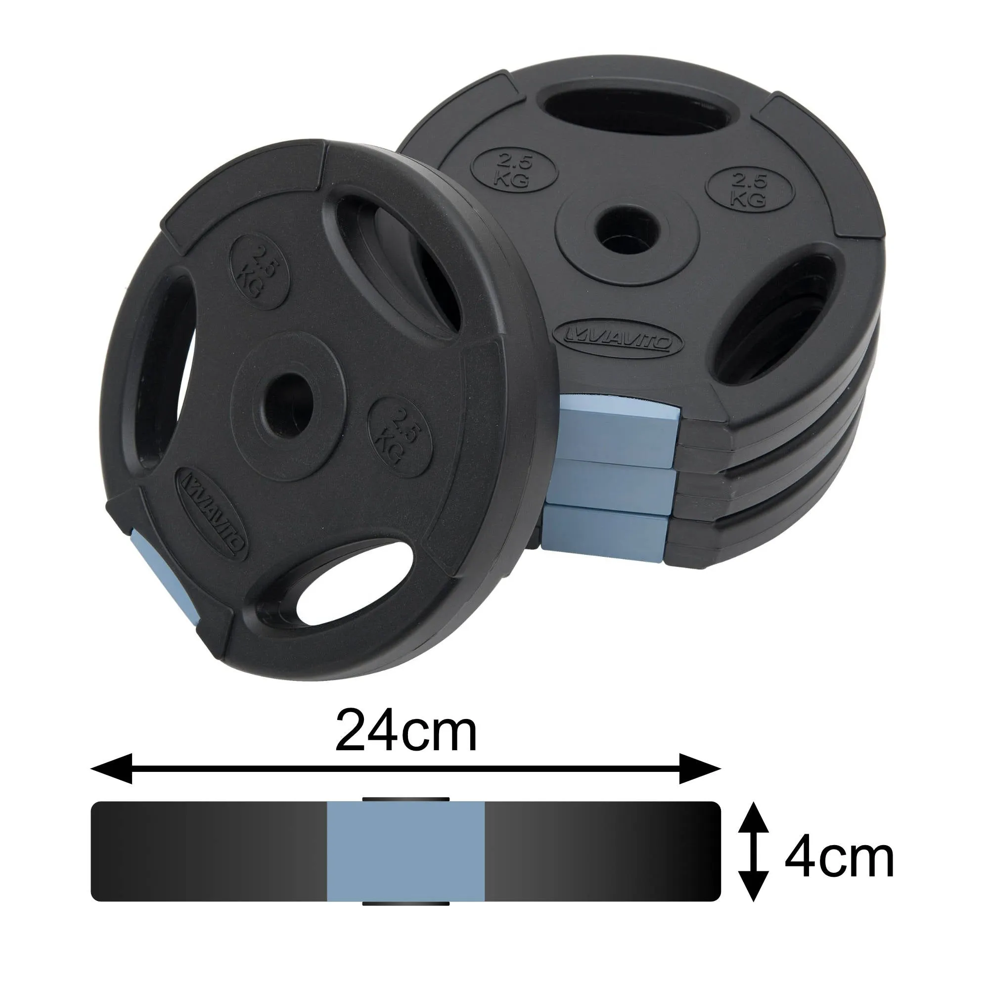 Viavito Tri Grip Vinyl Standard Weight Plates