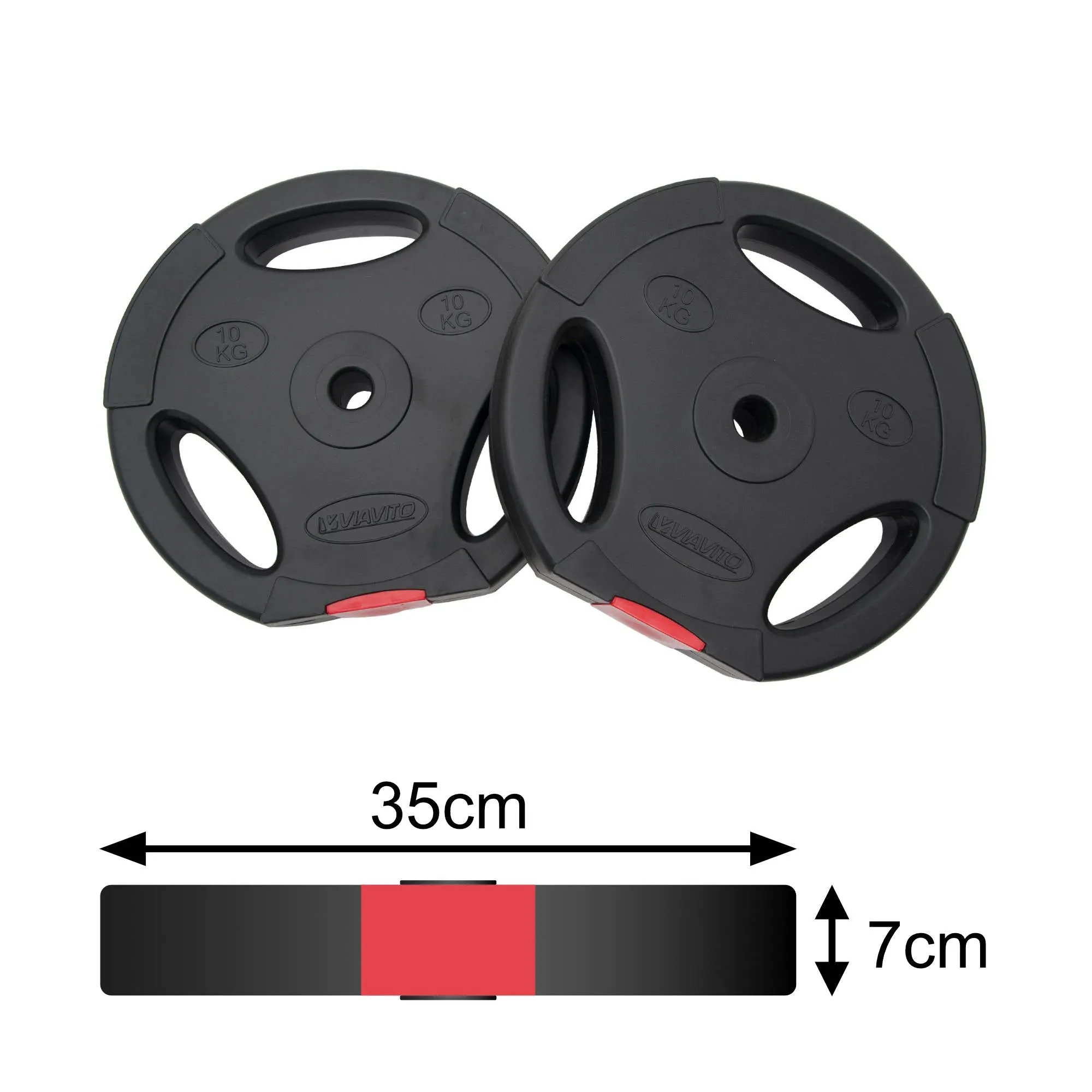 Viavito Tri Grip Vinyl Standard Weight Plates