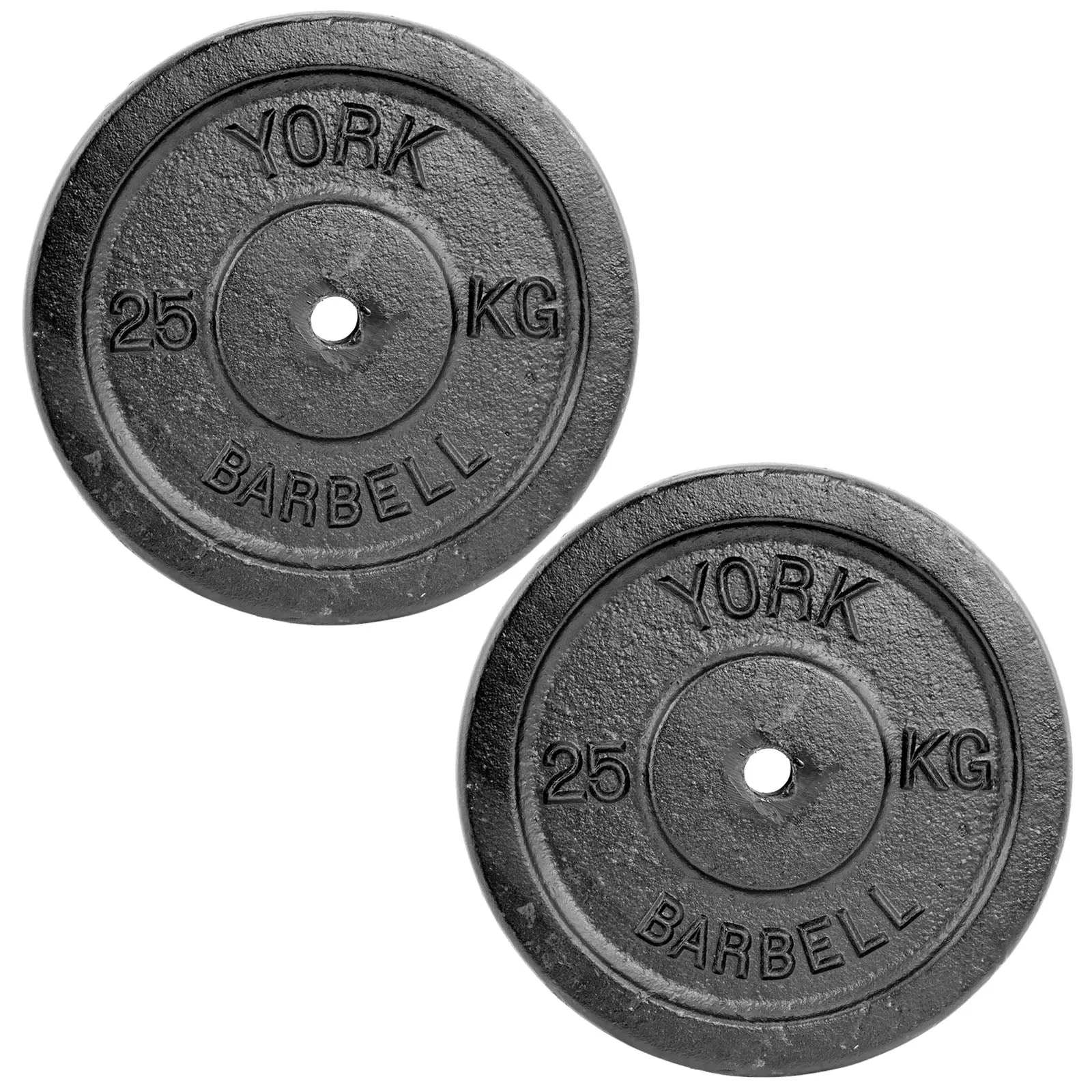 York 2 x 25kg Black Cast Iron 1Inch Plates