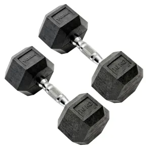 York Commercial - 2 x 10kg Rubber Hex Dumbbell