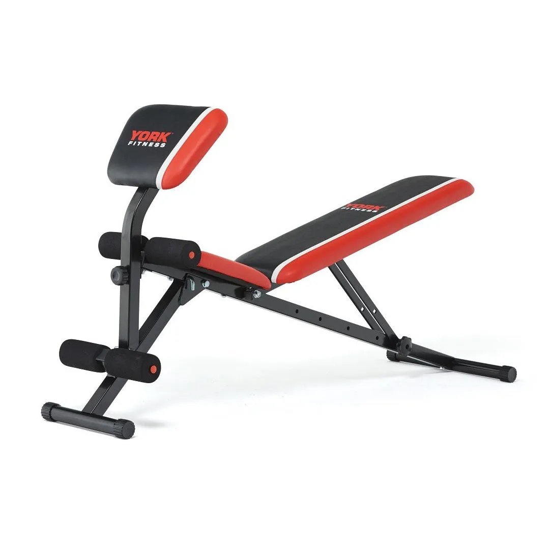 York Warrior 2 in 1 Dumbbell and Ab Bench with Curl
