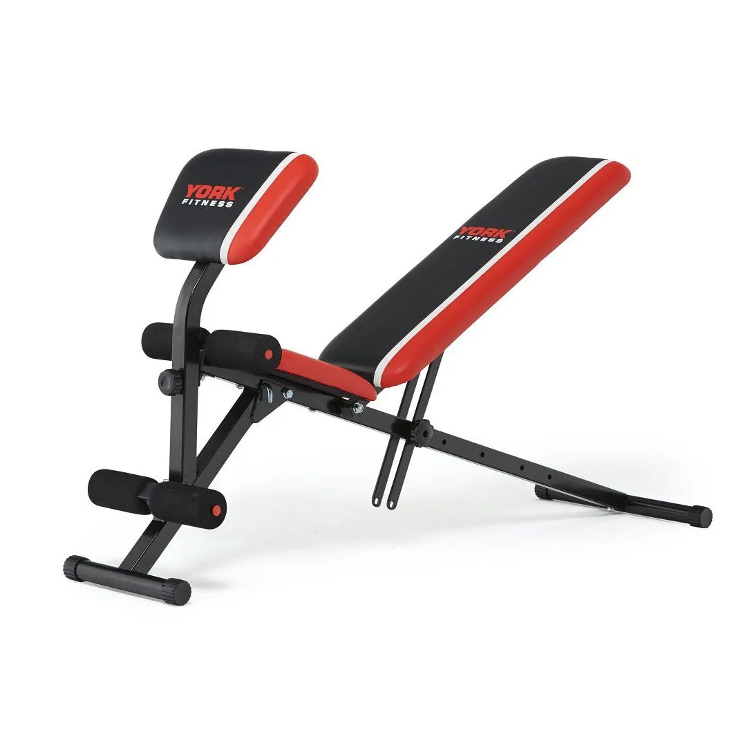 York Warrior 2 in 1 Dumbbell and Ab Bench with Curl