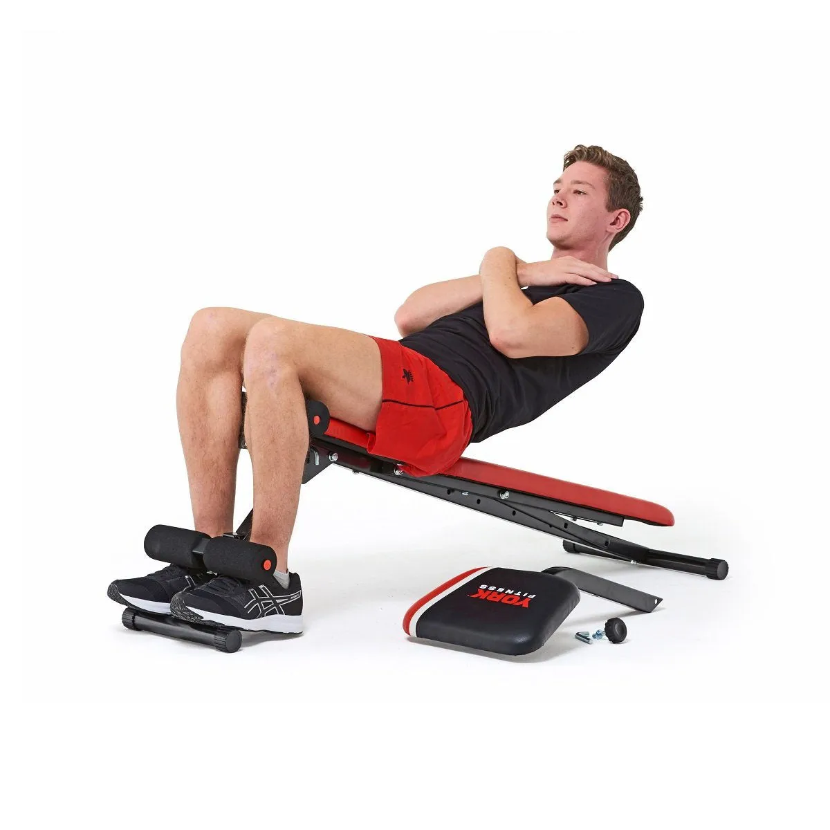 York Warrior 2 in 1 Dumbbell and Ab Bench with Curl